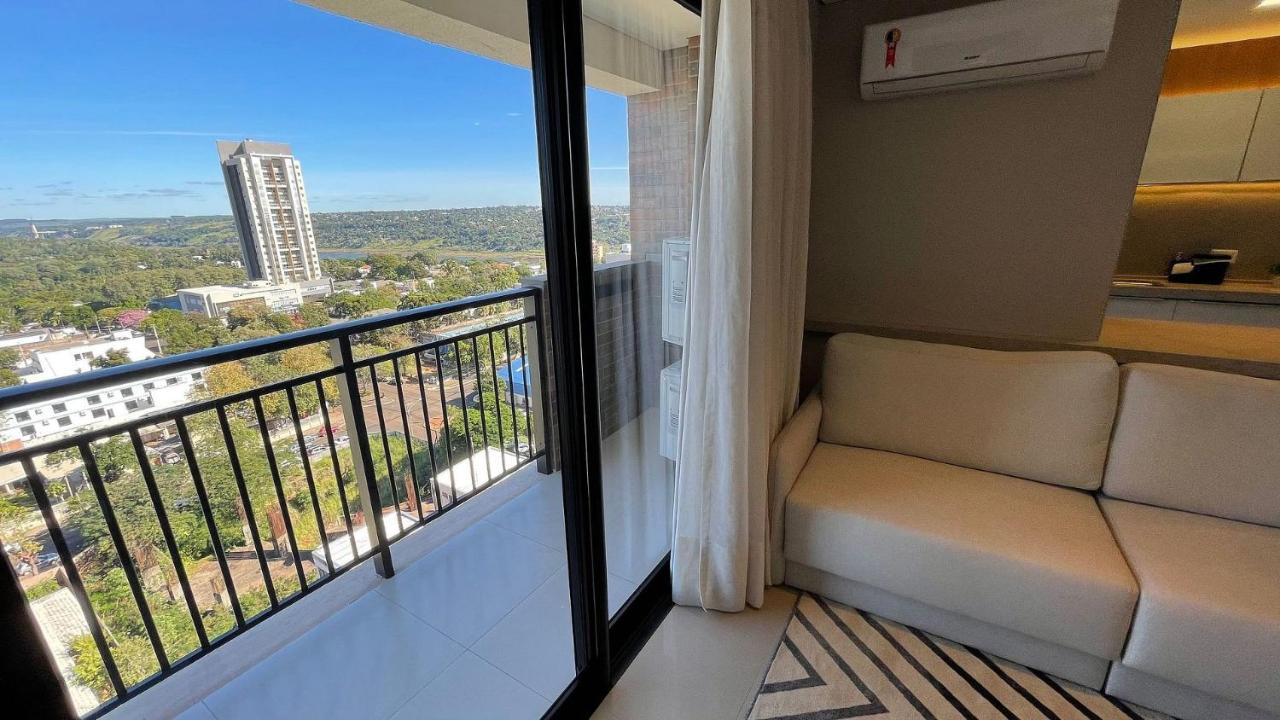 伊瓜苏Studio No Ultimo Andar No Centro De Foz Com Vista Para O Rio Parana公寓 外观 照片